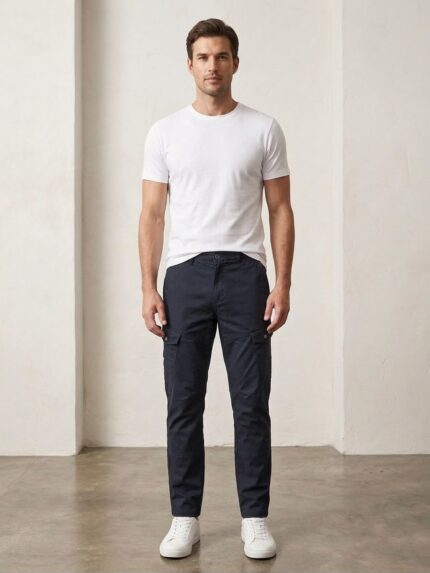Men Smart Fit Cargo Pants - Navy Blue